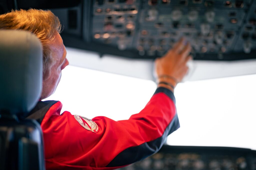 Pilot in Cockpit